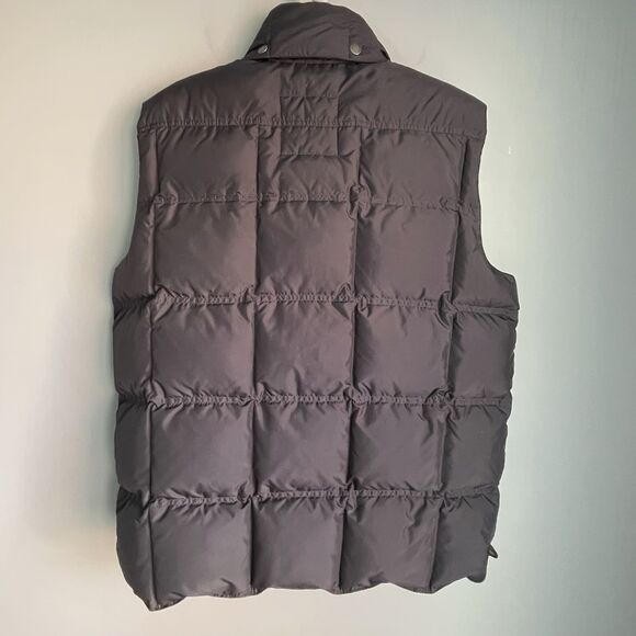 J. Crew Down Puffer Vest Men's Large Black Retractable Hood WARM Field Jacket - Picture 2 of 16